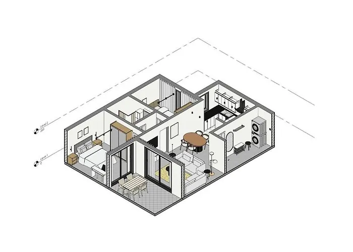 Center 2 Bedroom Calm Modern Garden Floor Flat - Yeni Dunya * بودروم